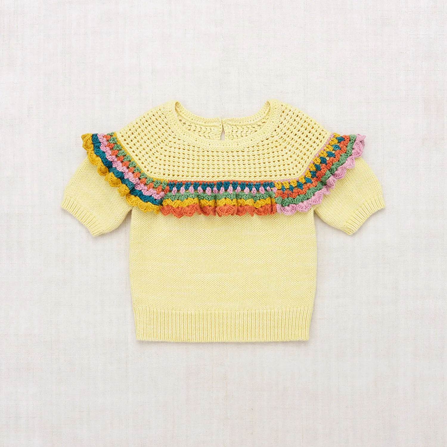 Crochet Pima Cotton Joya Top - Vintage Yellow