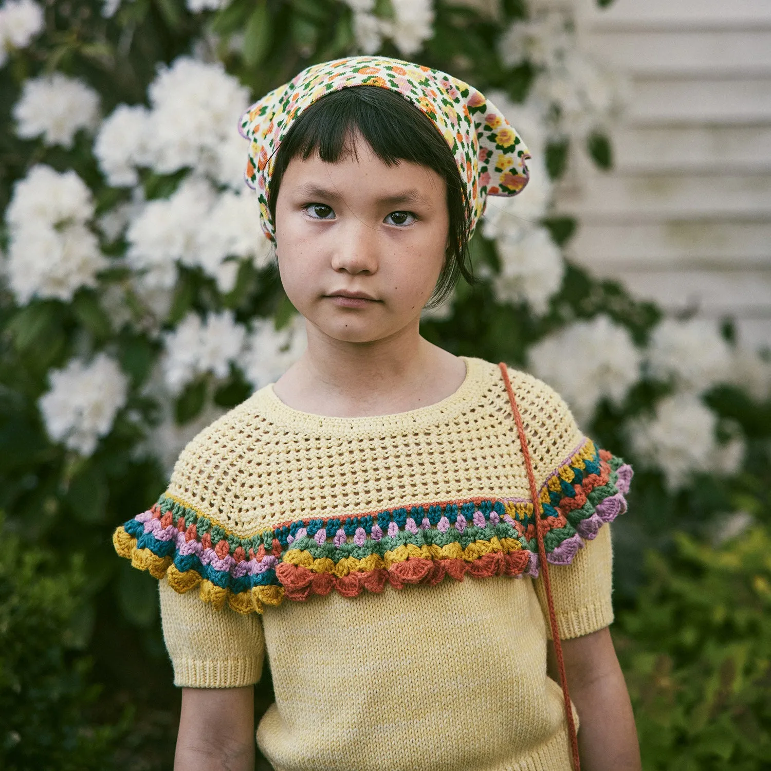 Crochet Pima Cotton Joya Top - Vintage Yellow