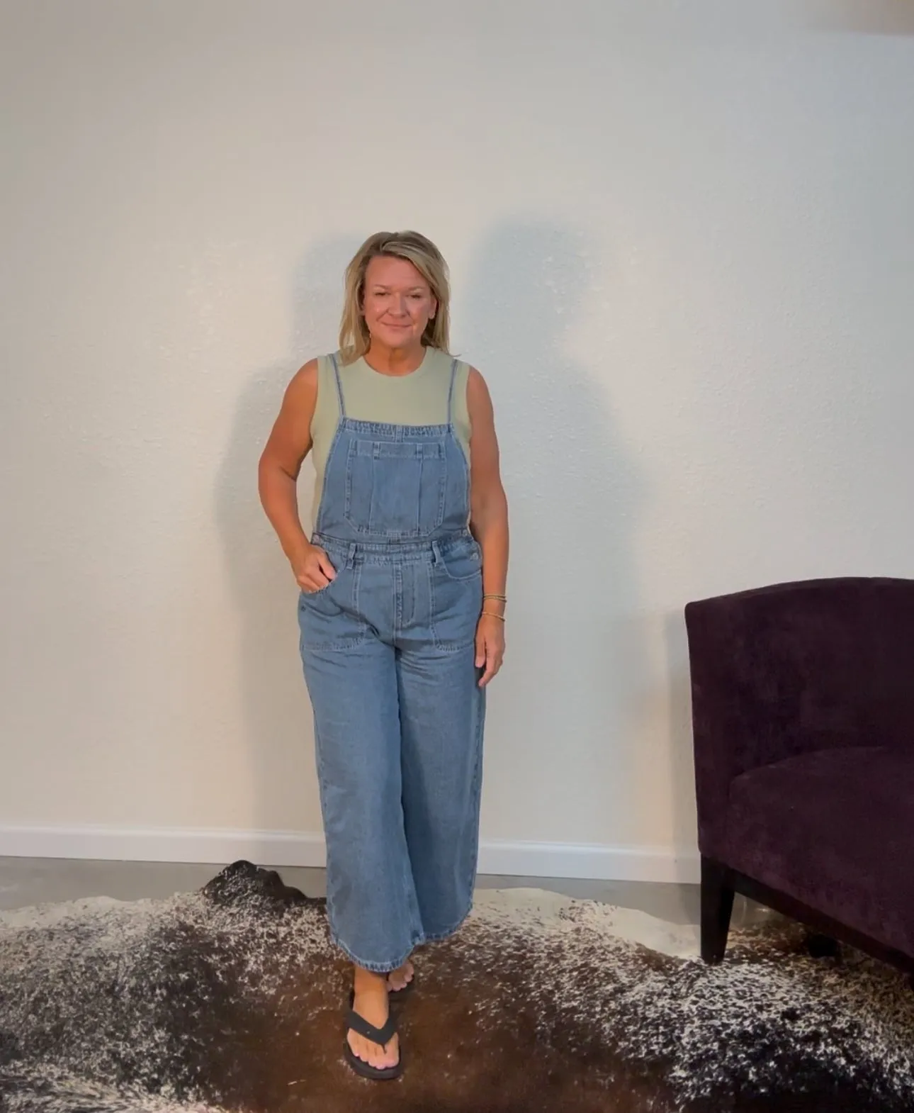 Cropped Denim Overalls