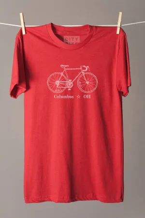 Custom City Bike Tee - Heather Red