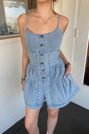 Denim Cami Romper by For Good