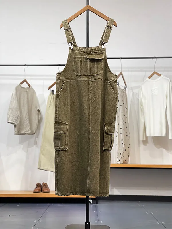 Dungaree Dress with Cargo Pocket