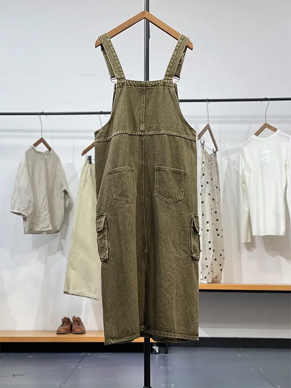 Dungaree Dress with Cargo Pocket