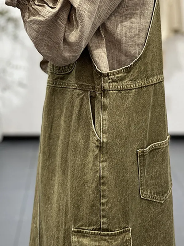 Dungaree Dress with Cargo Pocket