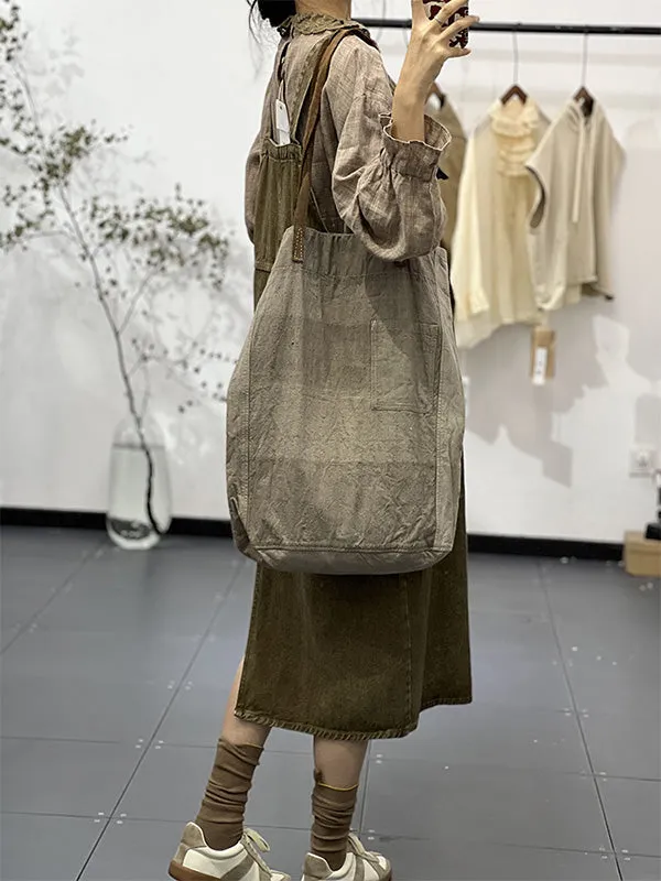 Dungaree Dress with Cargo Pocket