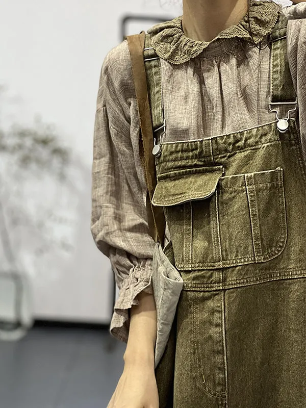 Dungaree Dress with Cargo Pocket