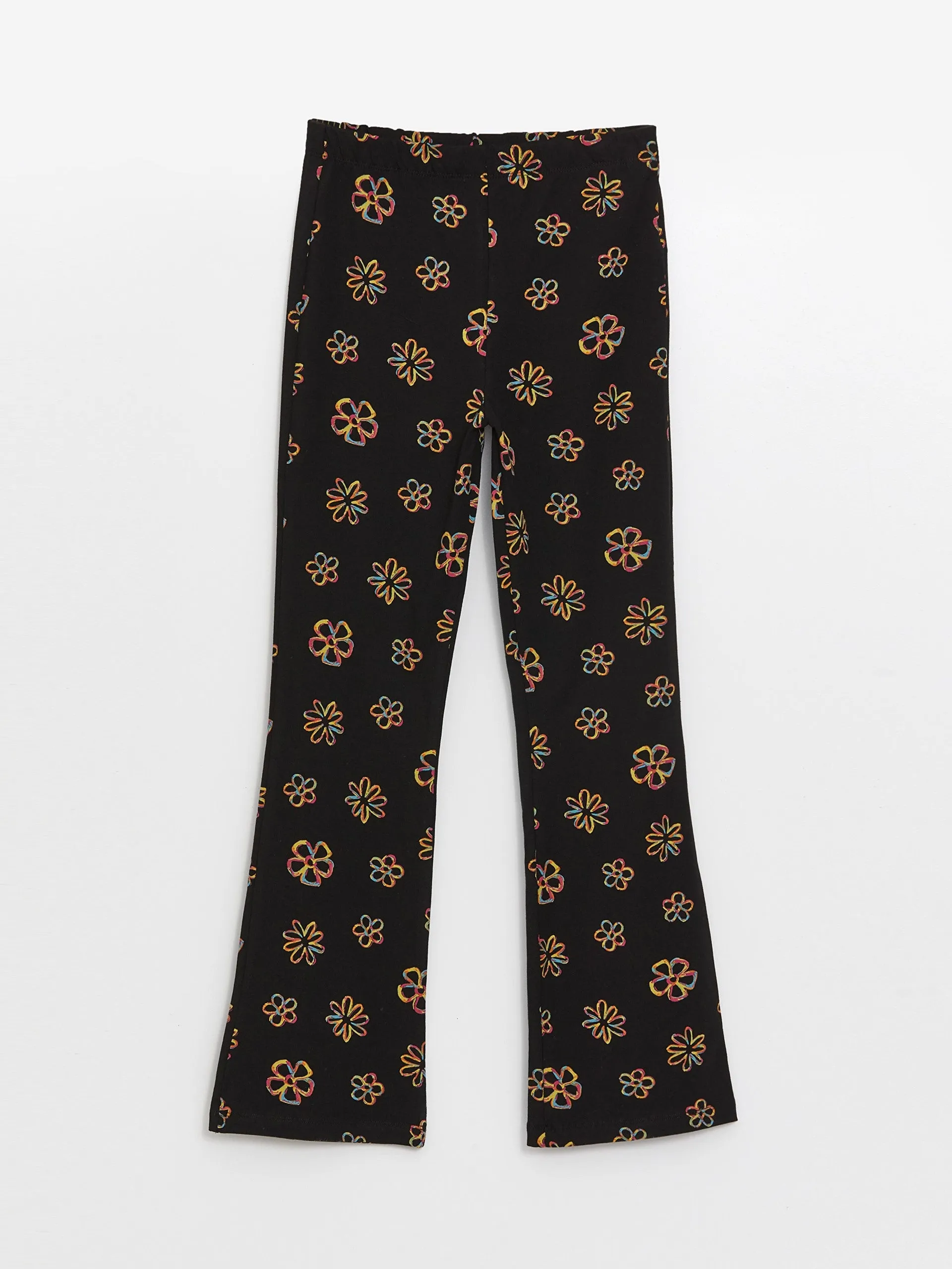 Elastic Waist Floral Spanish Leg Girls Tights