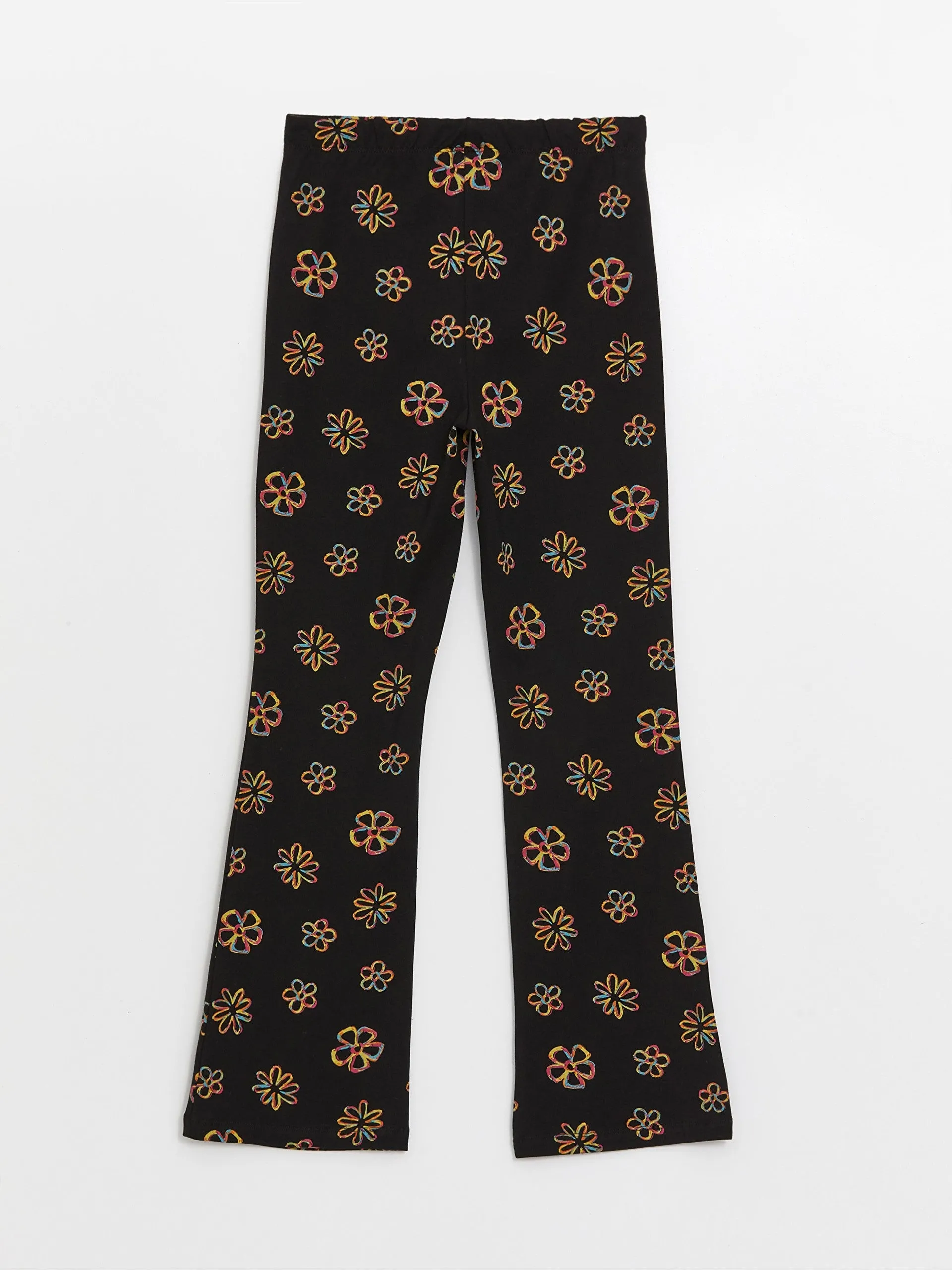 Elastic Waist Floral Spanish Leg Girls Tights