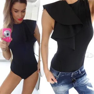 Fashion Womens Summer Style Petal Sleeve Sexy Club Rompers Bodycon Jumpsuit Bodysuit