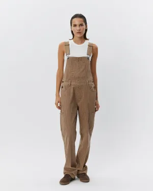 FLORANCASW OVERALLS - Brown thin stripe