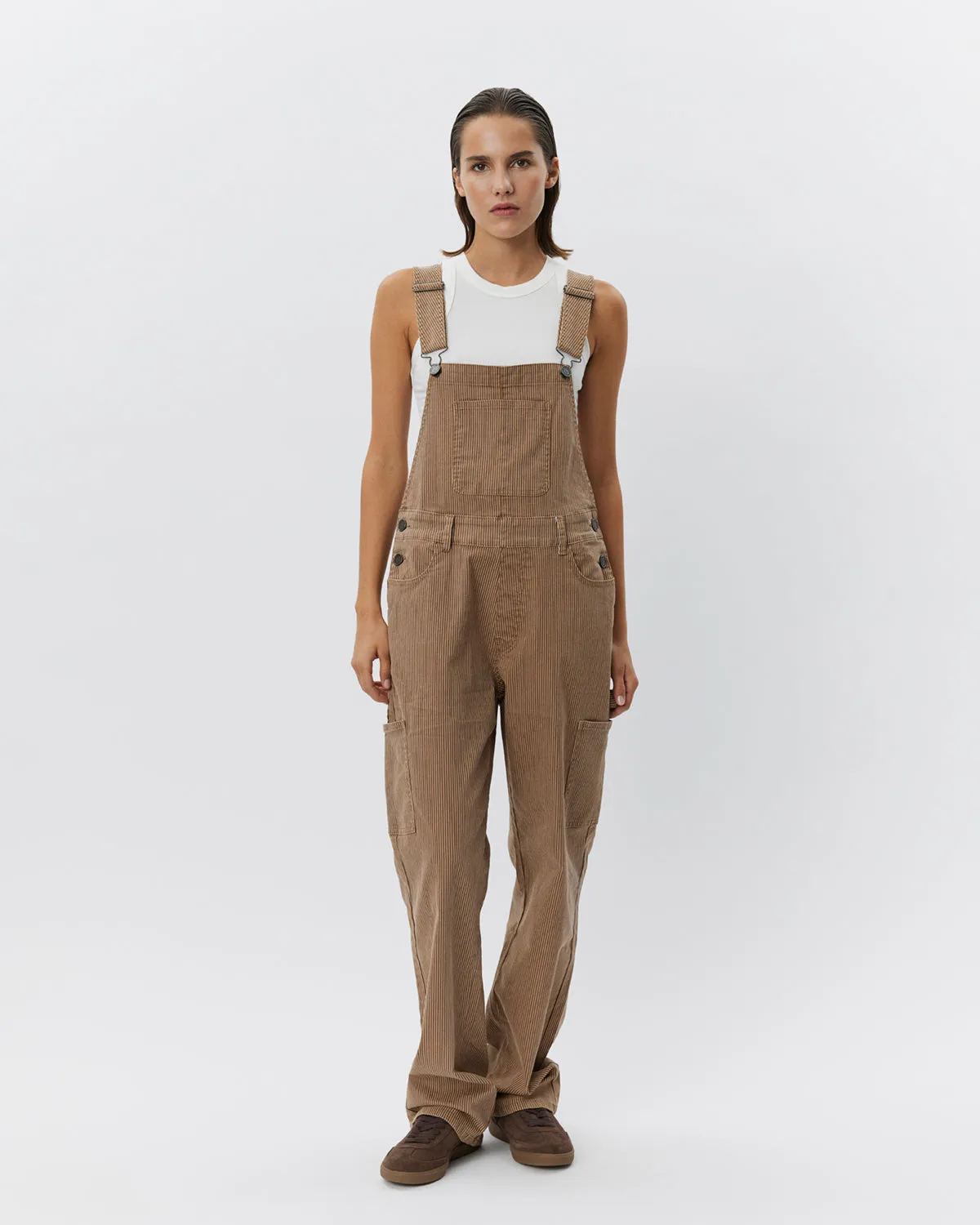 FLORANCASW OVERALLS - Brown thin stripe