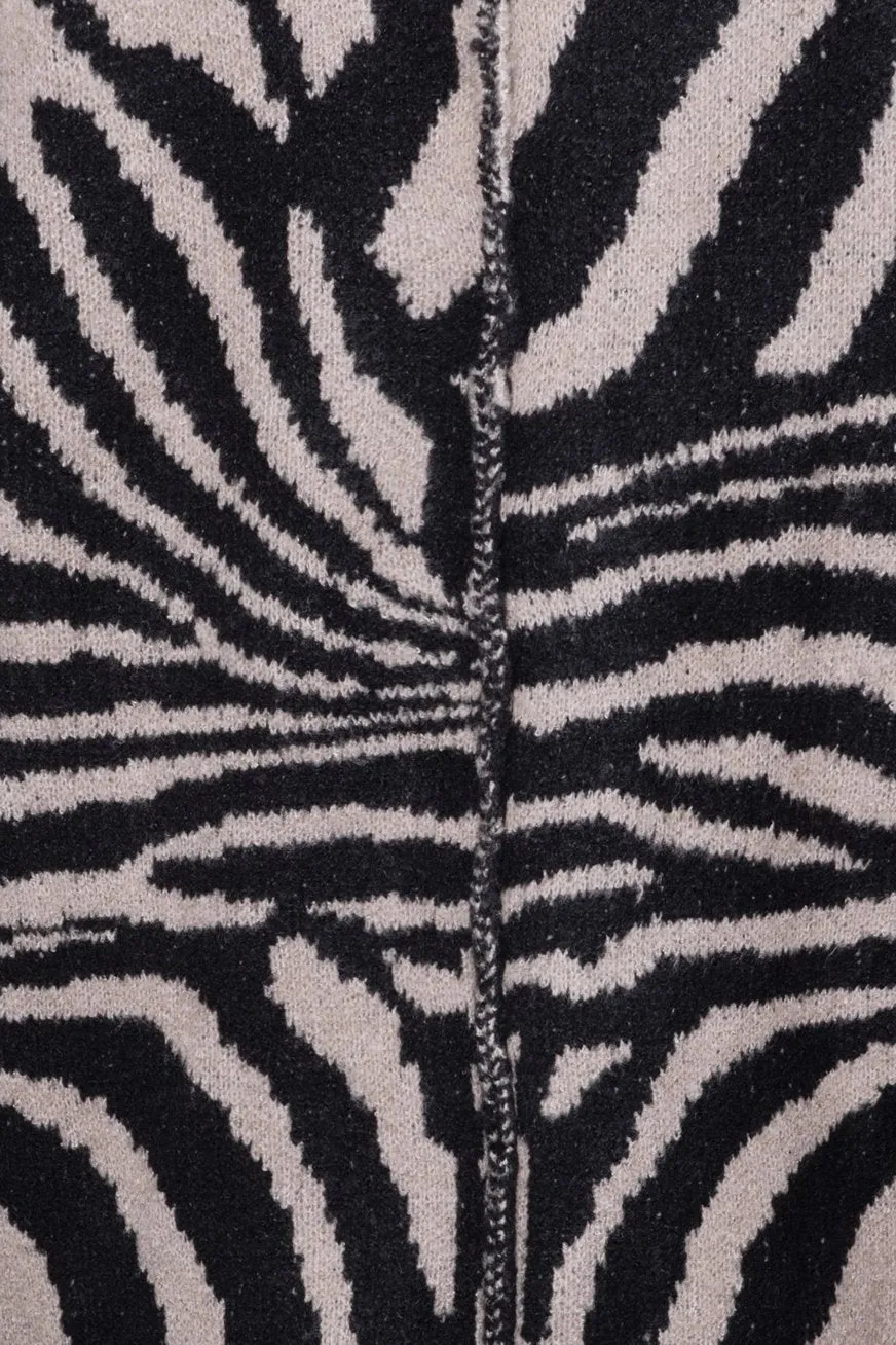 FULTON ZEBRA-PRINT KNIT CARDIGAN