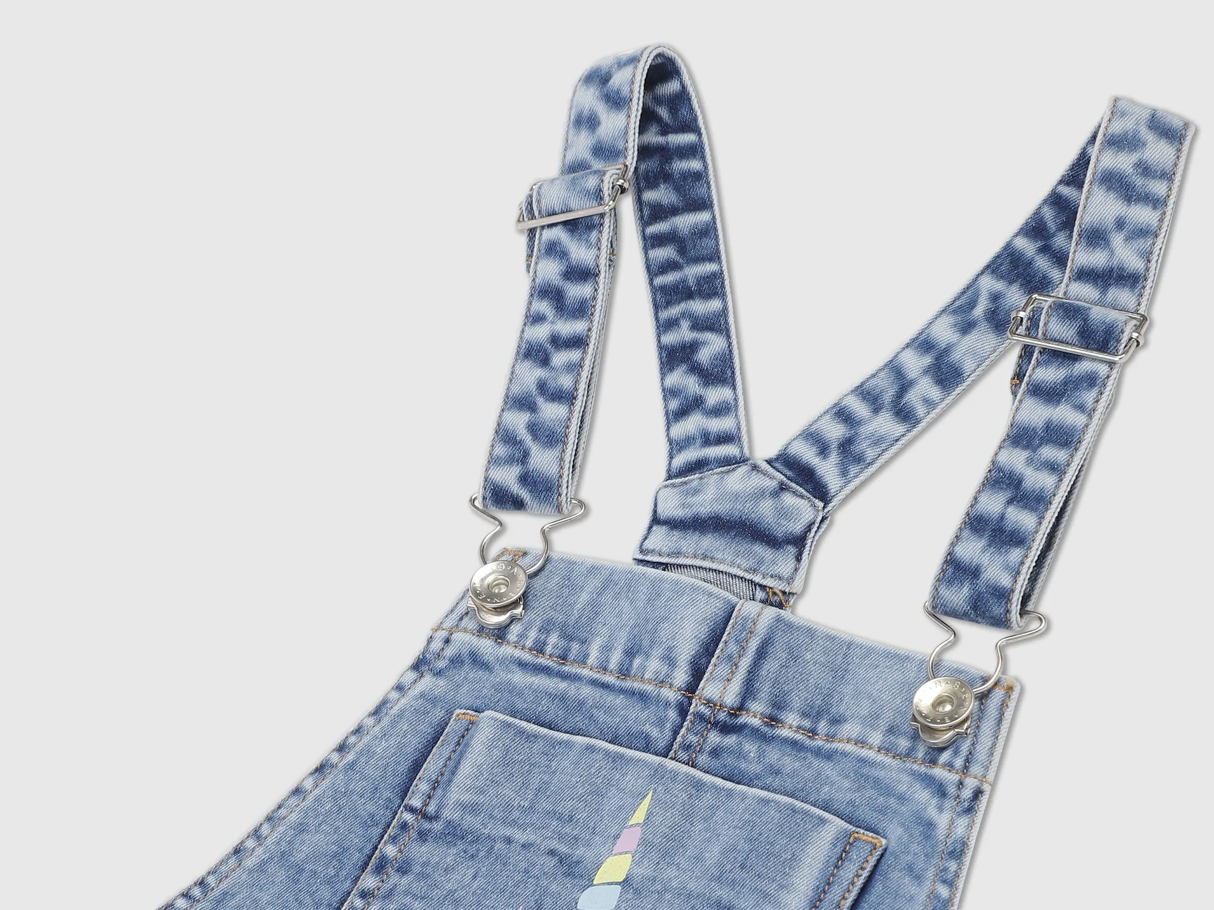 Girls Blue Denim Dungaree