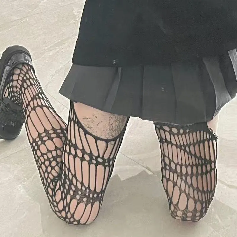 Gothic Dark Long Sexy Fishnet Stockings Alternative Mesh Tights Lingerie