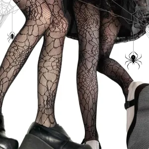 Gothic Spider Web Fishnet Stockings Women Black Tights