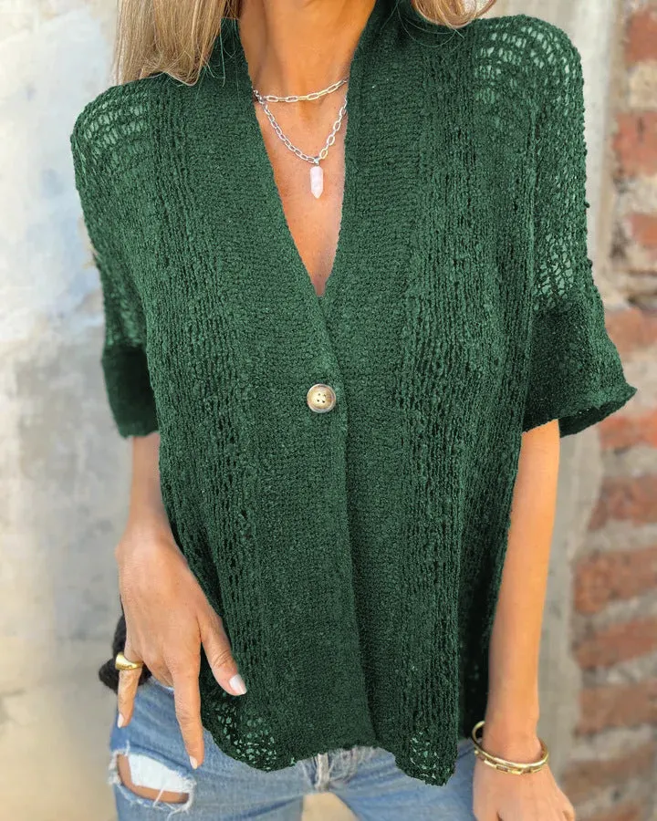 Hania - knitted Top With one Button