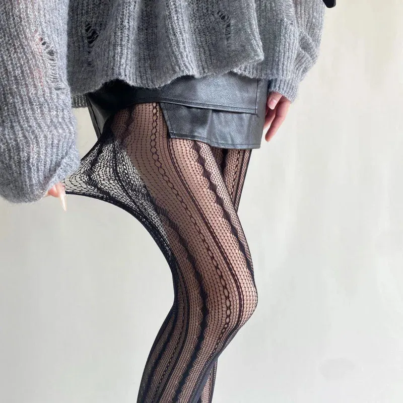 High-Waist Fishnet Mesh Club Tights Pantyhose