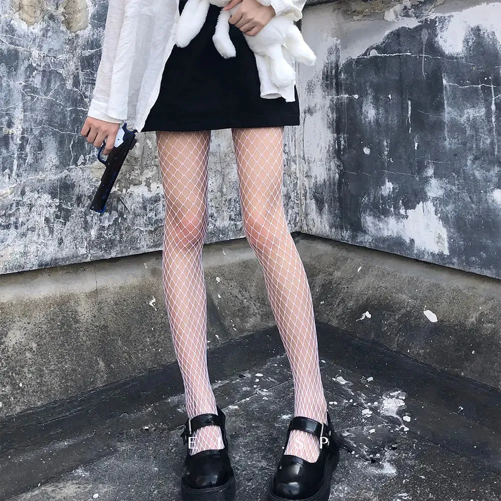 High-Waist Fishnet Mesh Club Tights Pantyhose