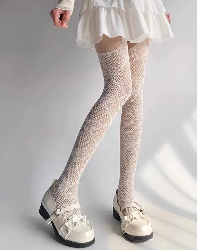 High-Waist Fishnet Mesh Club Tights Pantyhose