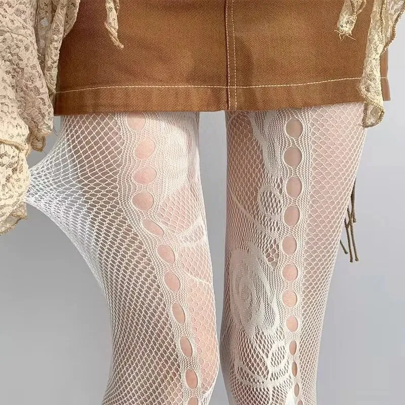 High-Waist Fishnet Mesh Club Tights Pantyhose