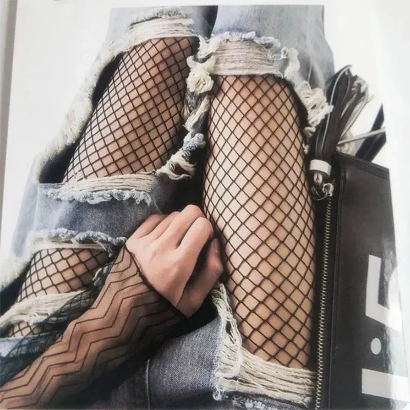 High-Waist Fishnet Mesh Club Tights Pantyhose
