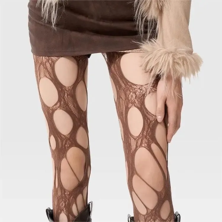 High-Waist Fishnet Mesh Club Tights Pantyhose