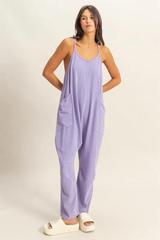 HYFVE Relaxed Fit Mineral Washed Overalls with Pockets