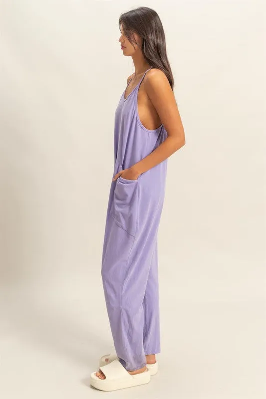 HYFVE Relaxed Fit Mineral Washed Overalls with Pockets