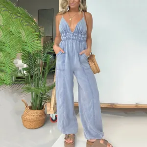 Julie - Women's Dungarees With V-neck