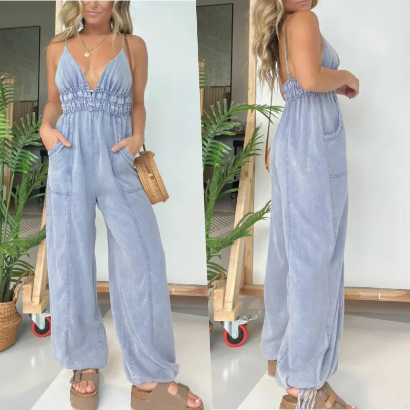 Julie - Women's Dungarees With V-neck