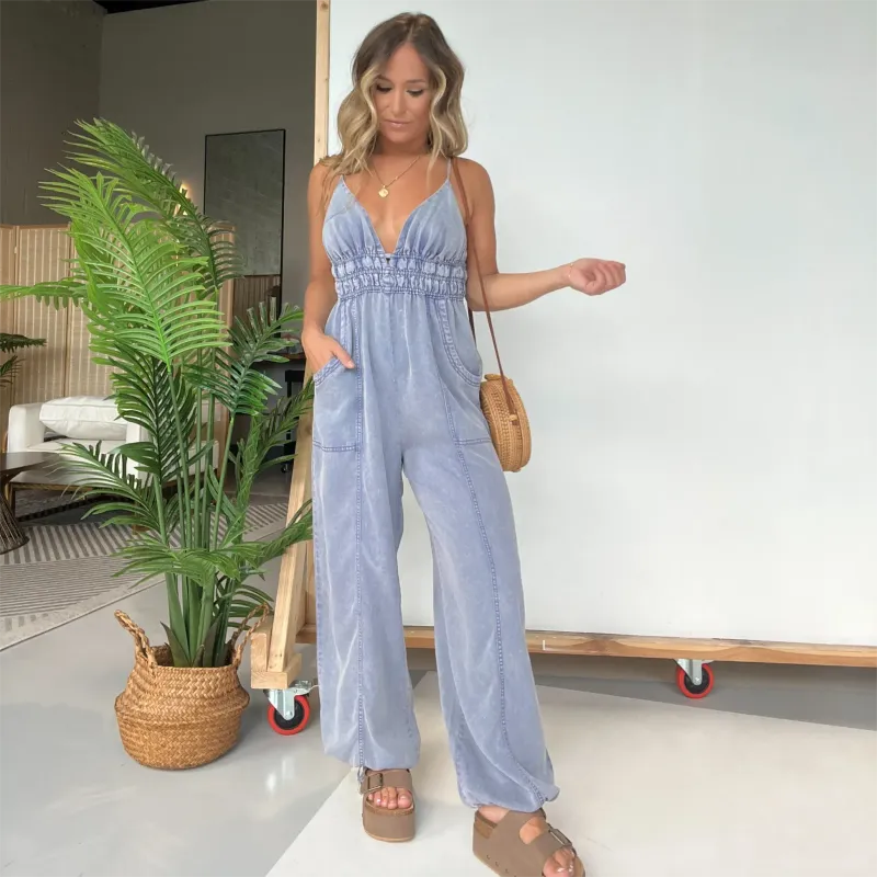 Julie - Women's Dungarees With V-neck