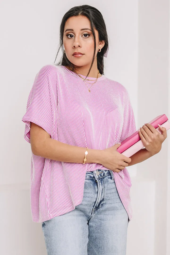 Knit Gonna Lie Oversized Ribbed Top | Mauve