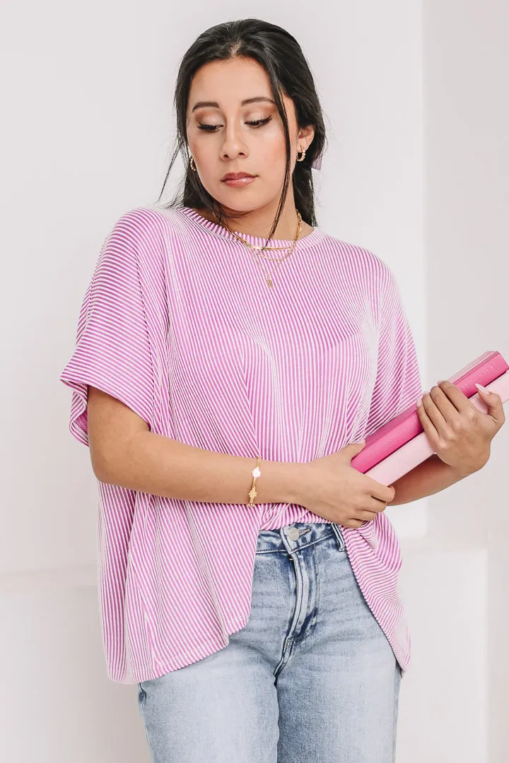 Knit Gonna Lie Oversized Ribbed Top | Mauve