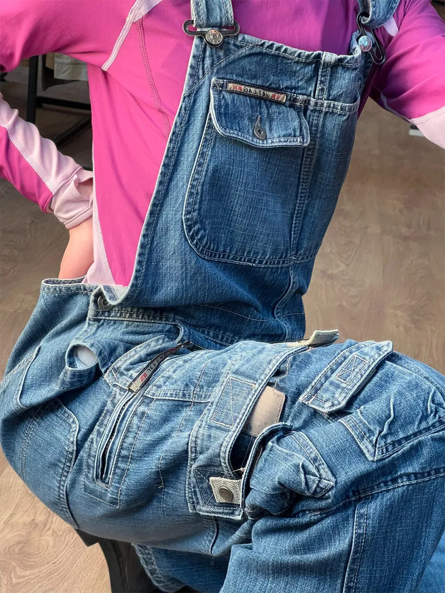 Ladies' Denim Dungarees with Cargo Pockets