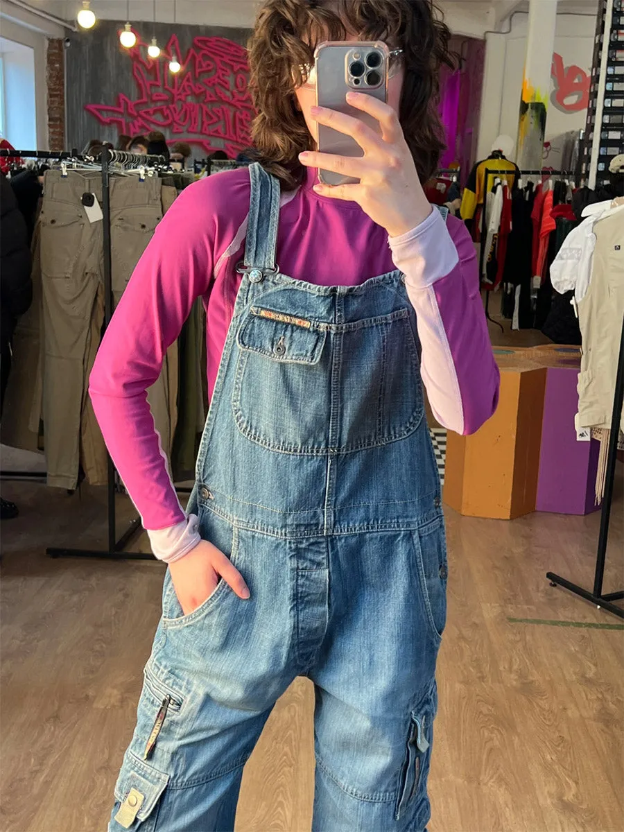 Ladies' Denim Dungarees with Cargo Pockets