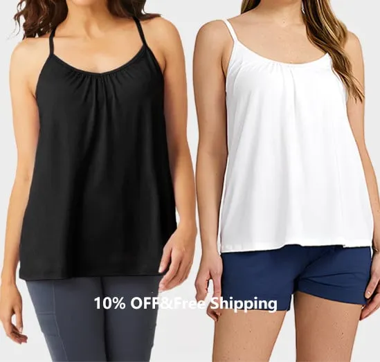 🏆LAST DAY SALE 49% OFF - Loose-fitting Tank Top With Built-in Bra