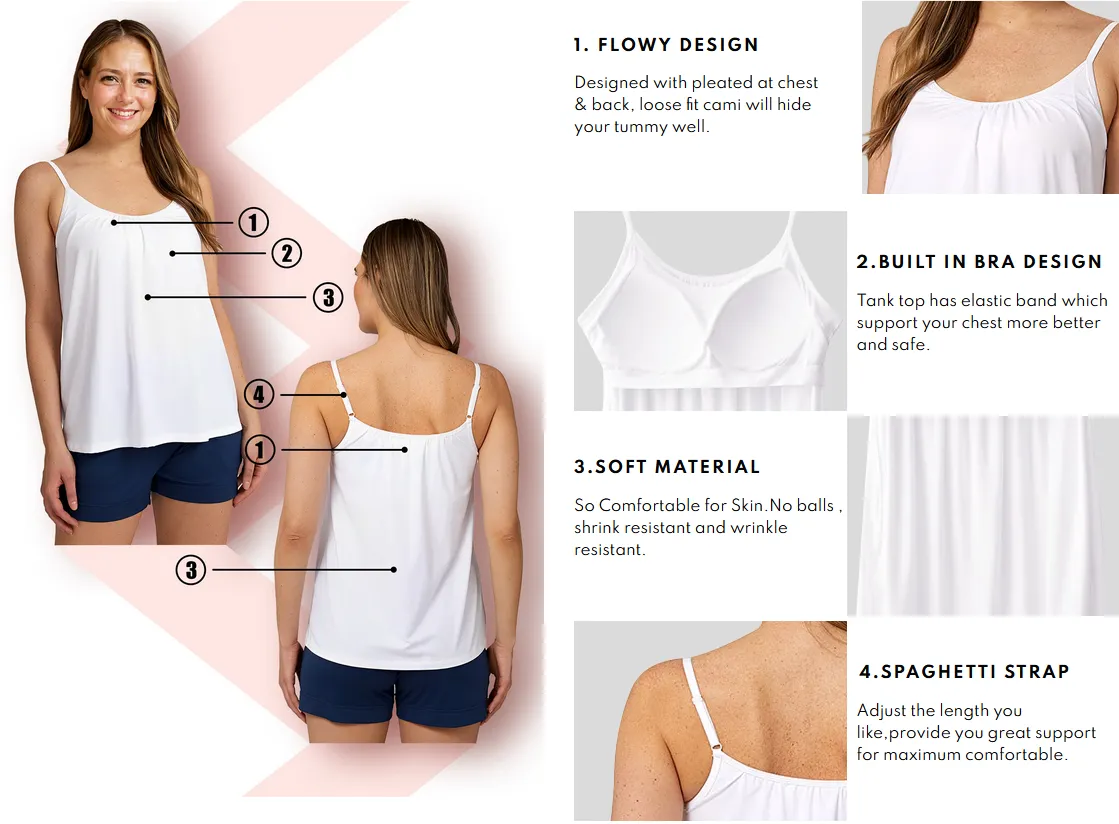 🏆LAST DAY SALE 49% OFF - Loose-fitting Tank Top With Built-in Bra