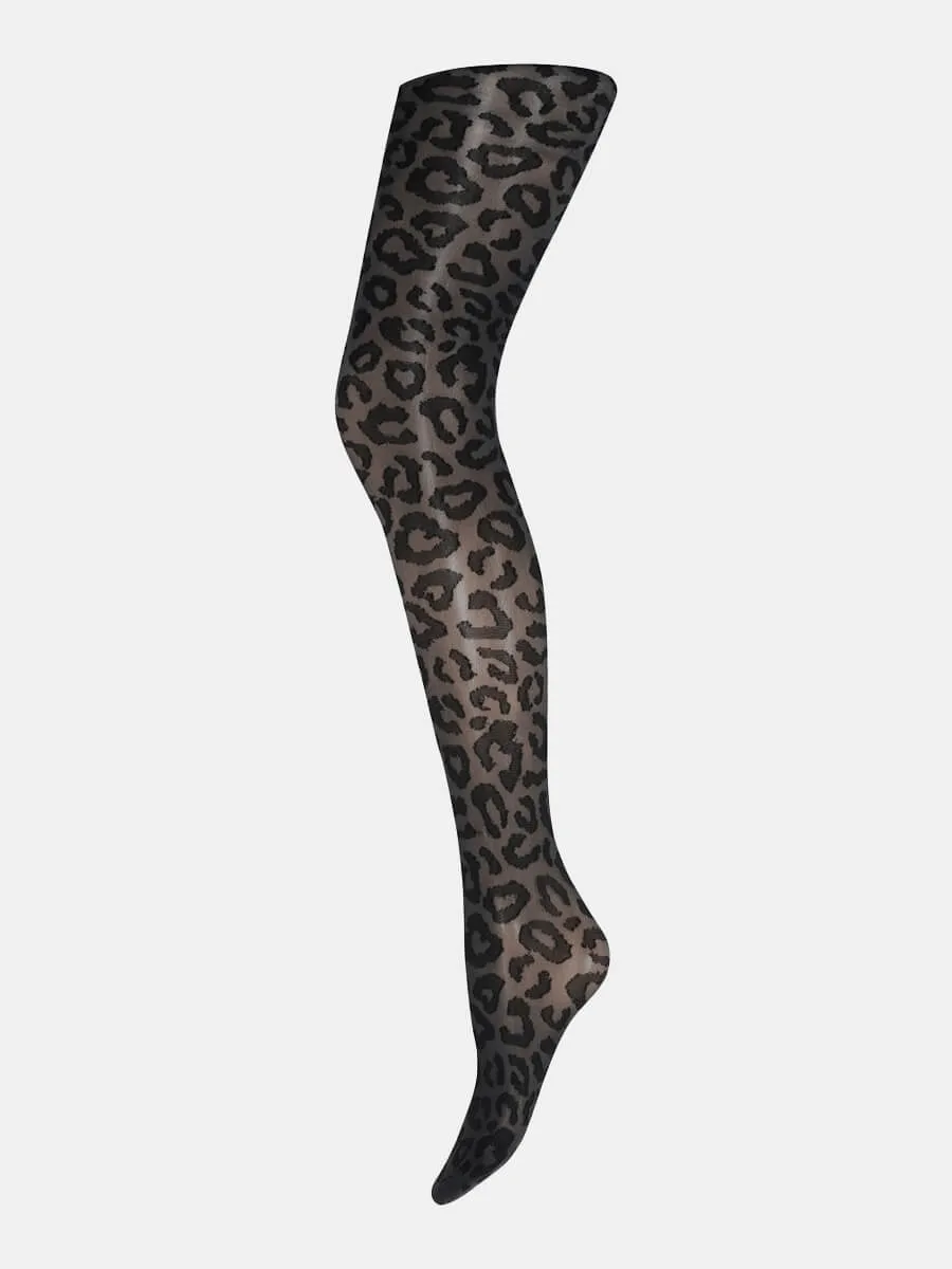 Leopard Tights - Black