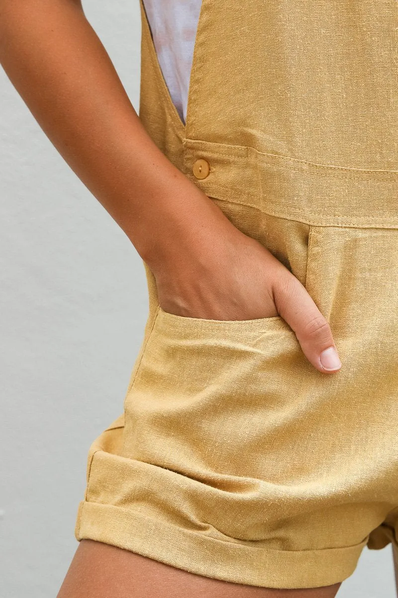 Linen Overalls Honey