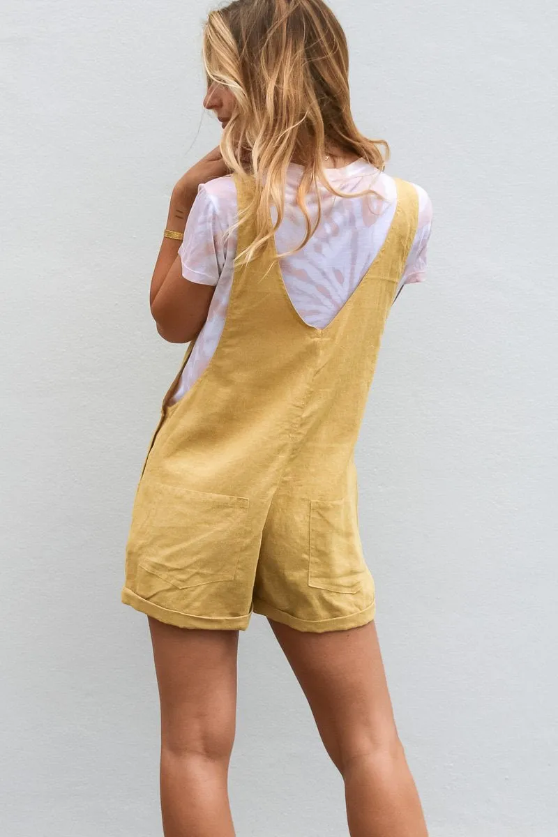 Linen Overalls Honey