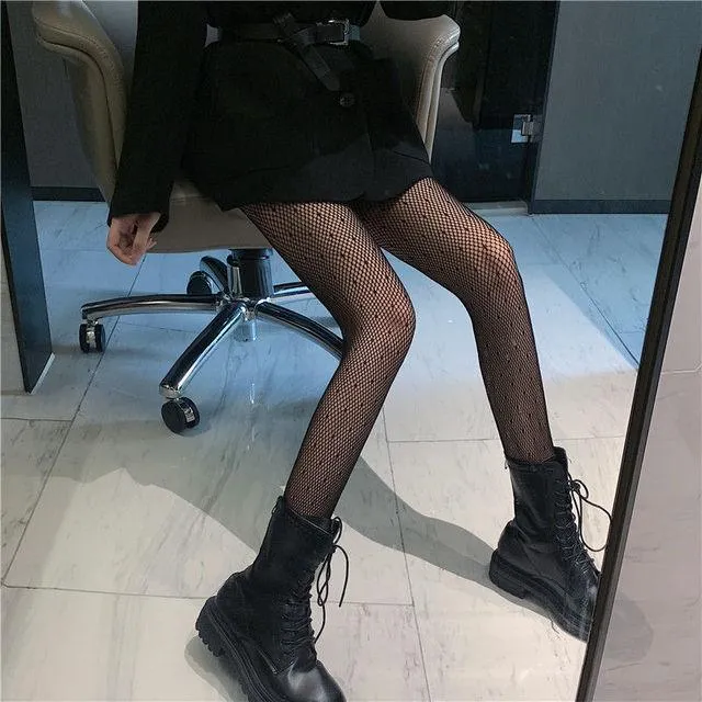 Long Fishnet Body Stockings Fish Net Pantyhose Mesh Nylon Tights Lingerie
