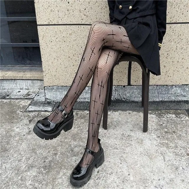 Long Fishnet Body Stockings Fish Net Pantyhose Mesh Nylon Tights Lingerie