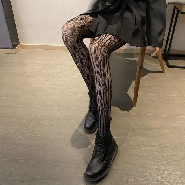 Long Hollow Out Sexy Pantyhose Tights Fishnet Stockings Club Party Hosiery