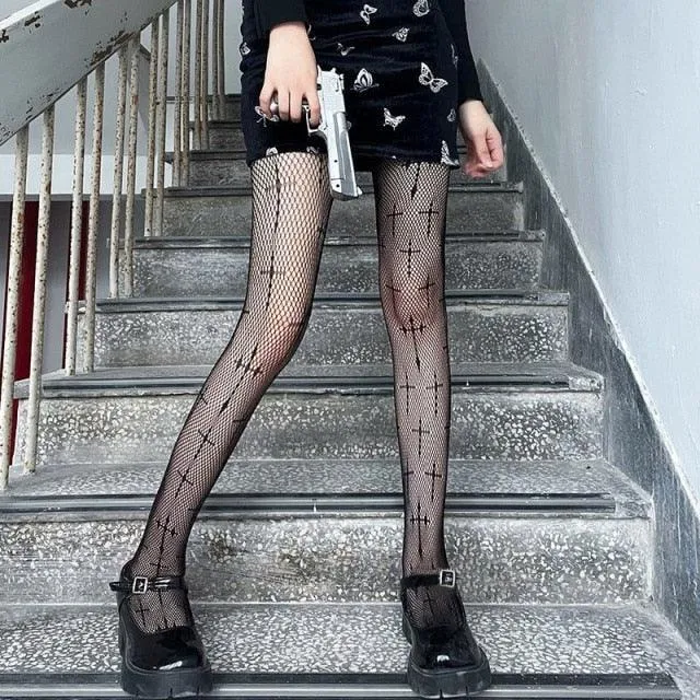 Long Hollow Out Sexy Pantyhose Tights Fishnet Stockings Club Party Hosiery