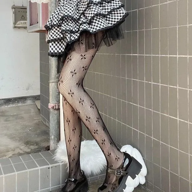 Long Hollow Out Sexy Pantyhose Tights Fishnet Stockings Club Party Hosiery