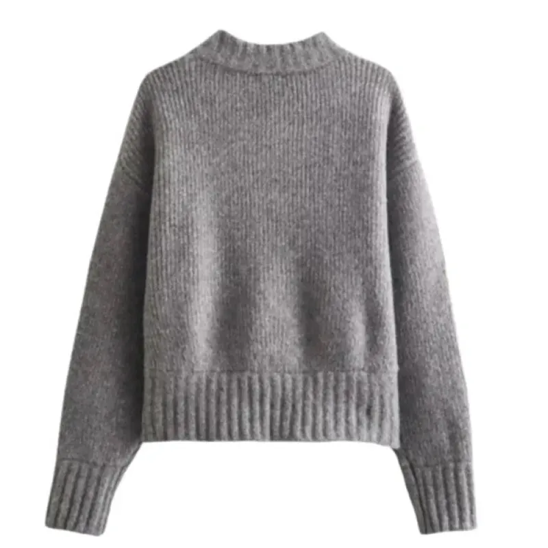 Long Sleeve Zipper Knitted Sweater