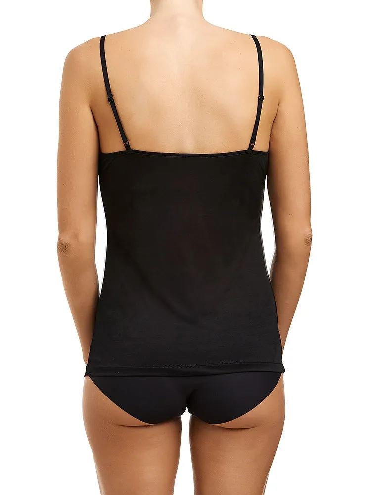 Love & Lustre Silk Jersey Lace Camisole - Black