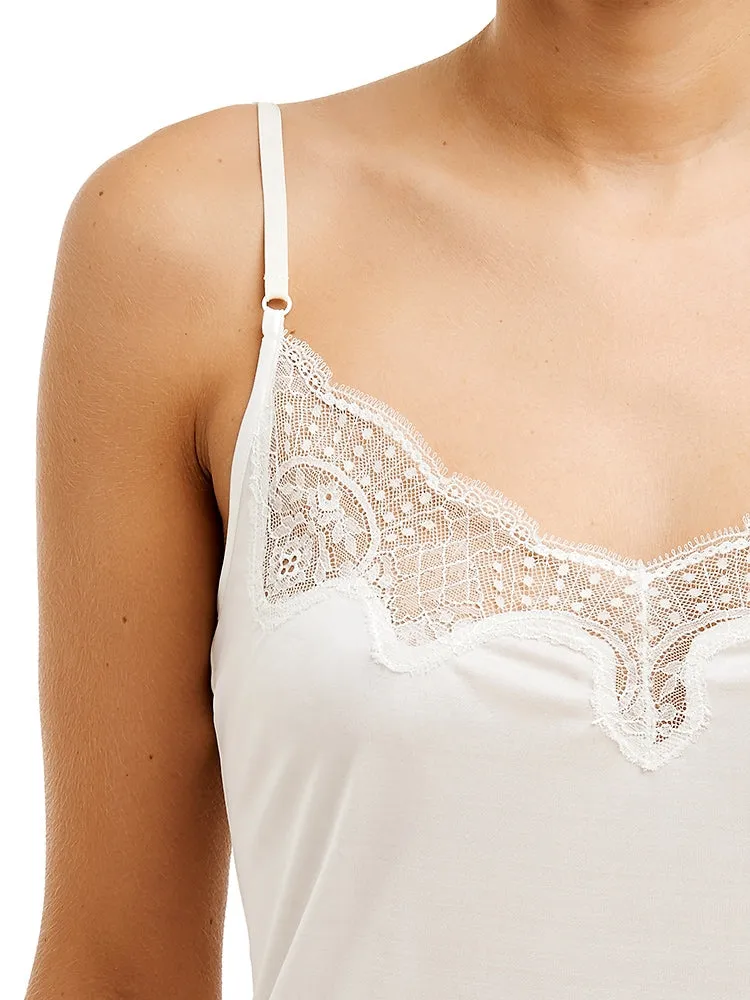 Love & Lustre Silk Jersey Lace Camisole - Ivory
