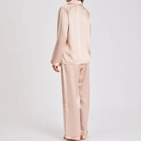 Love & Lustre Silk Piped PJ Set - Dusk Pink