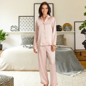 Love & Lustre Silk Piped PJ Set - Dusk Pink